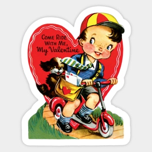 Retro Valentine's Day Heart Sticker